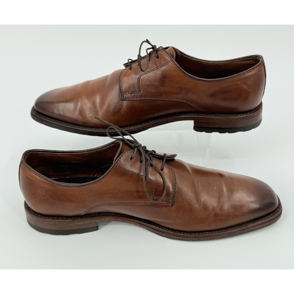 Allen Edmonds "Easton" Plain Toe Oxford Men's 10 D Brown Leather Dress Shoes - Picture 2 of 10